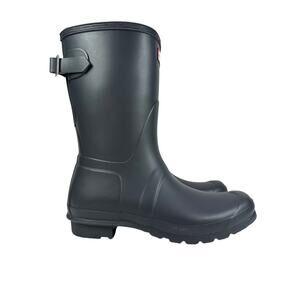 Hunter Original Short Rain Boots Womens 9 Dark Slate Rubber Adjustable Buckle